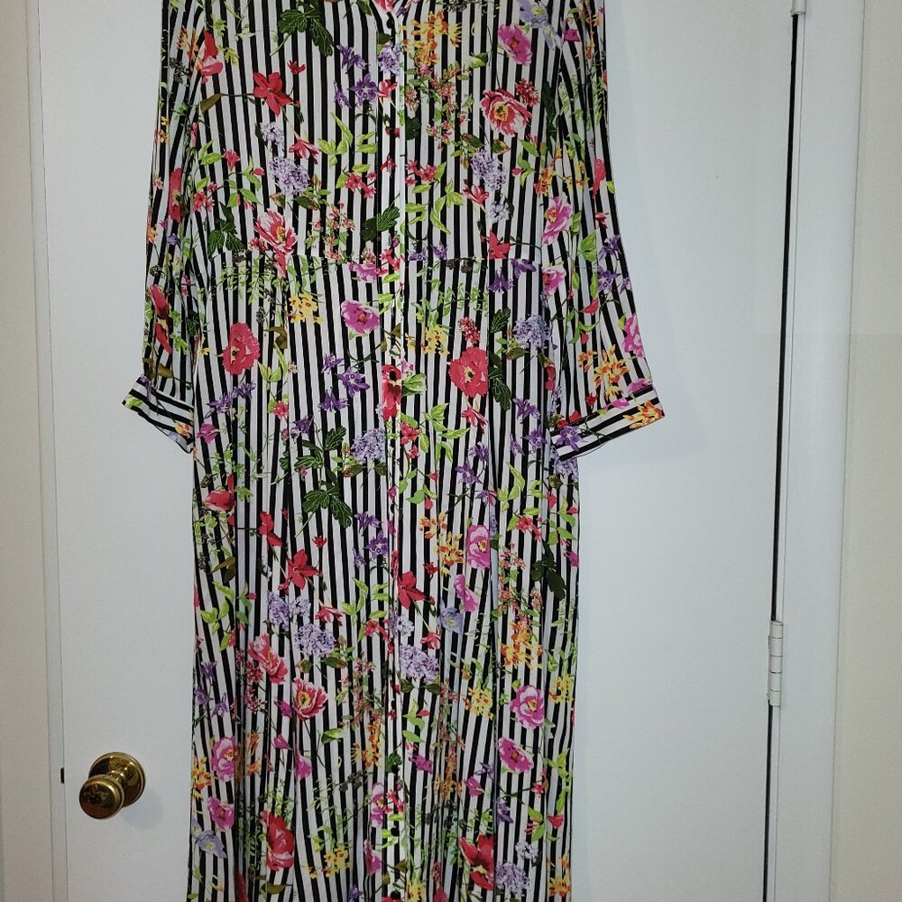 Ladies Philosophy Brand Maxi Dress, Multi stripe/floral design, size 12